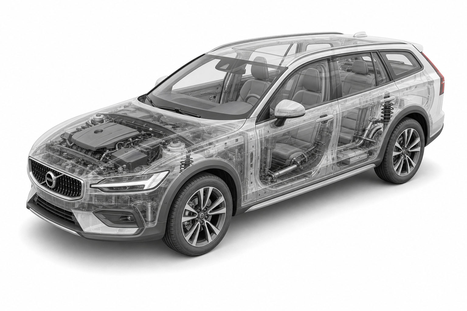 Przekrój modelu Volvo V60 Cross Country.