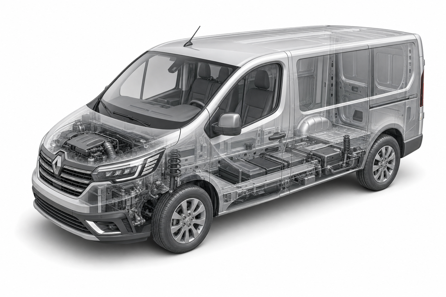 Przekrój modelu Renault Trafic.