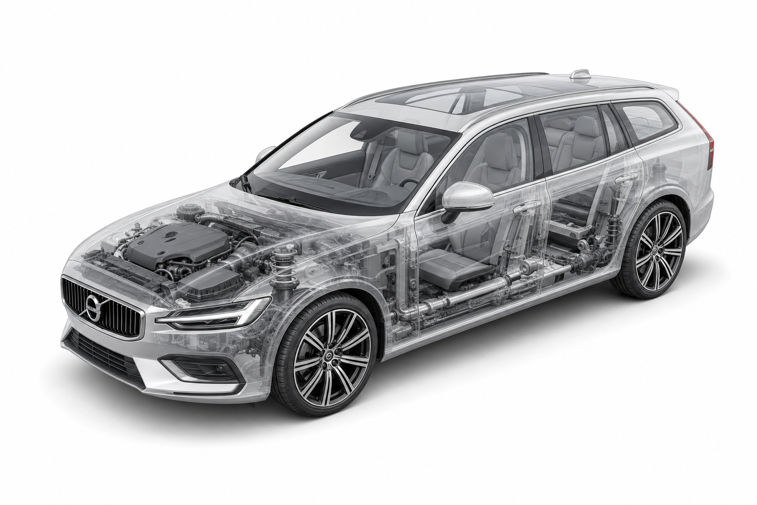 Przekrój modelu Volvo V60.