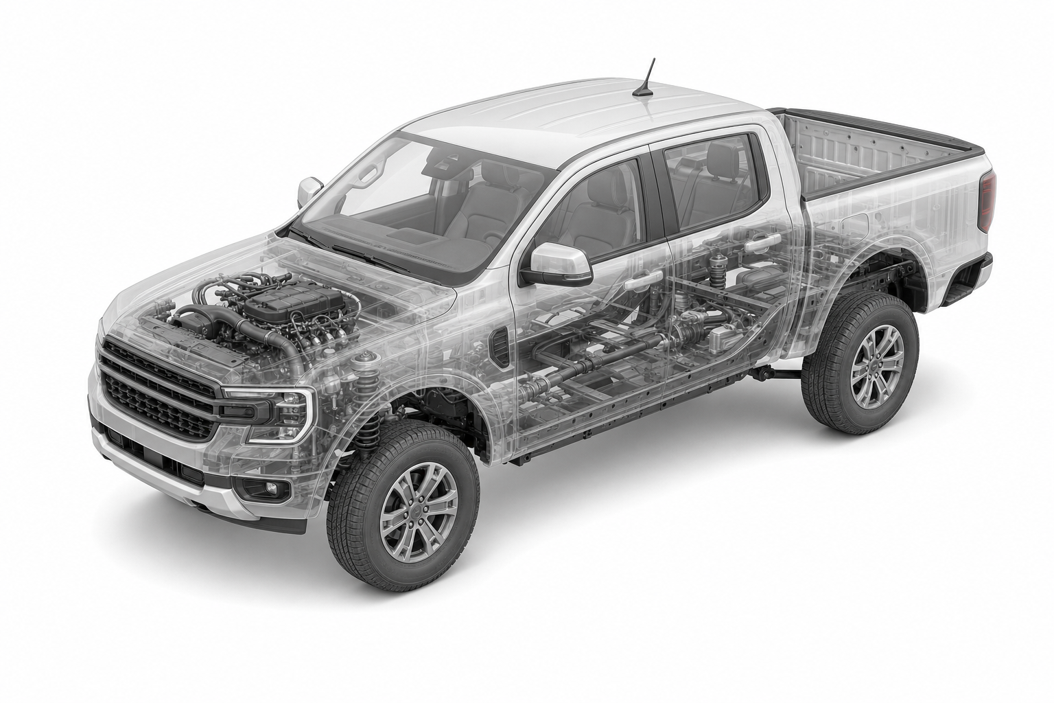 Przekrój modelu Ford Ranger.