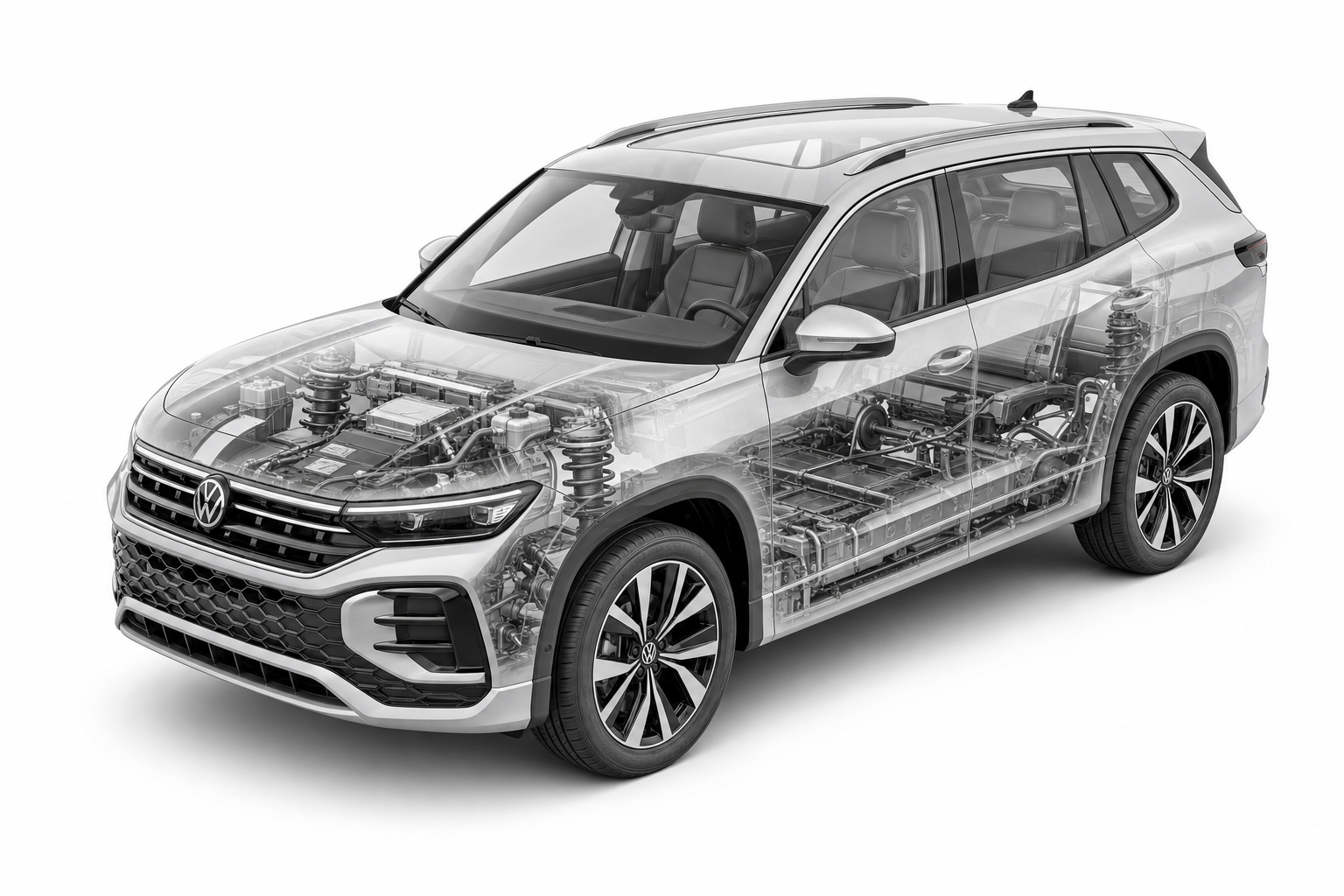Przekrój modelu Volkswagen Tayron.