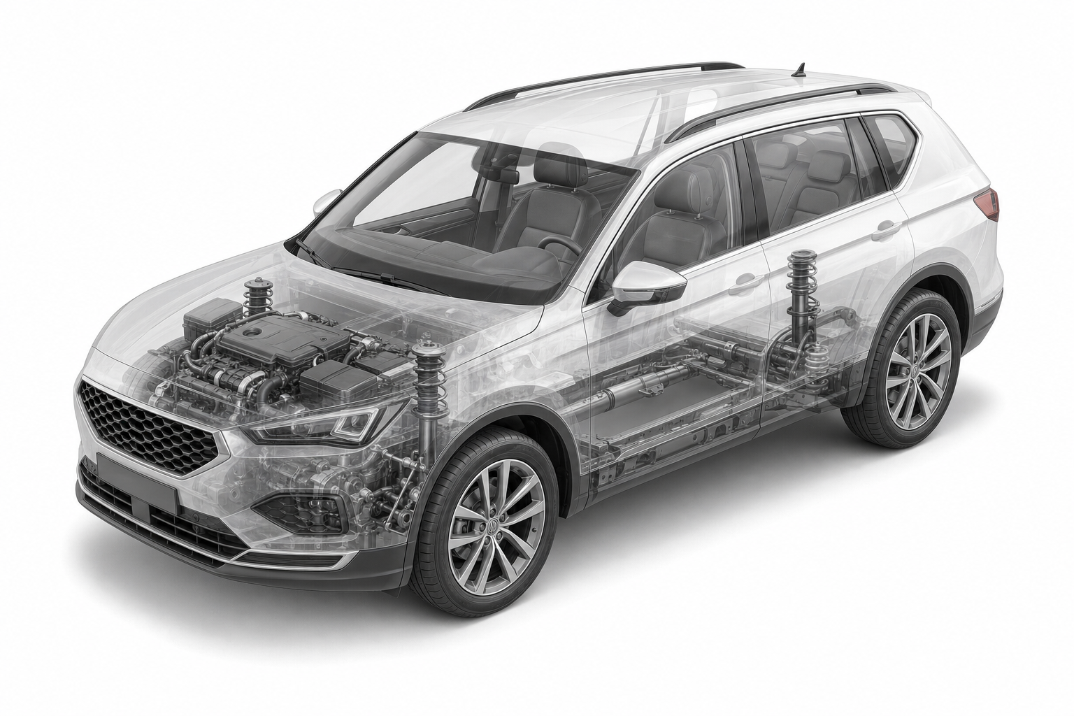 Przekrój modelu Seat Tarraco.