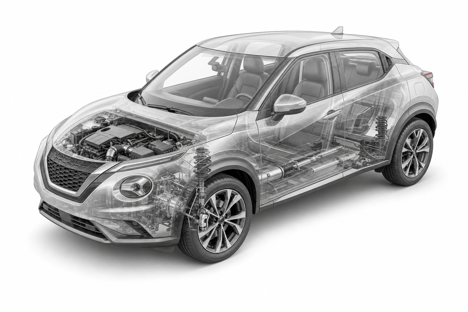 Przekrój modelu Nissan Juke.