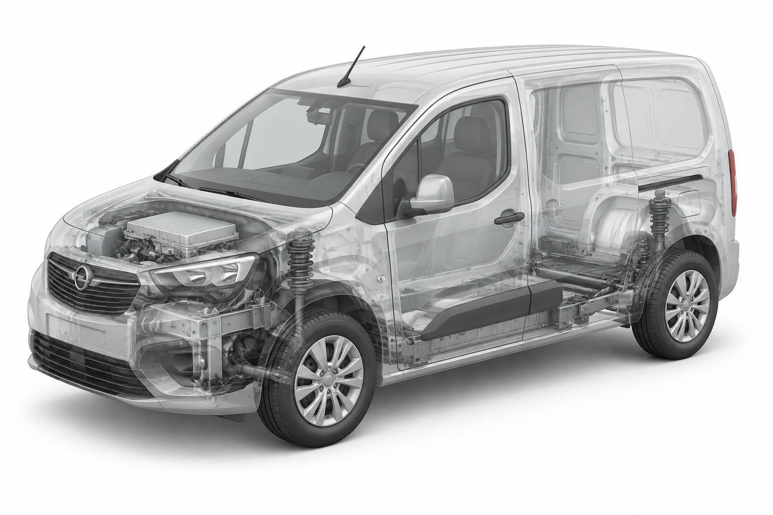 Przekrój modelu Opel Combo Van.