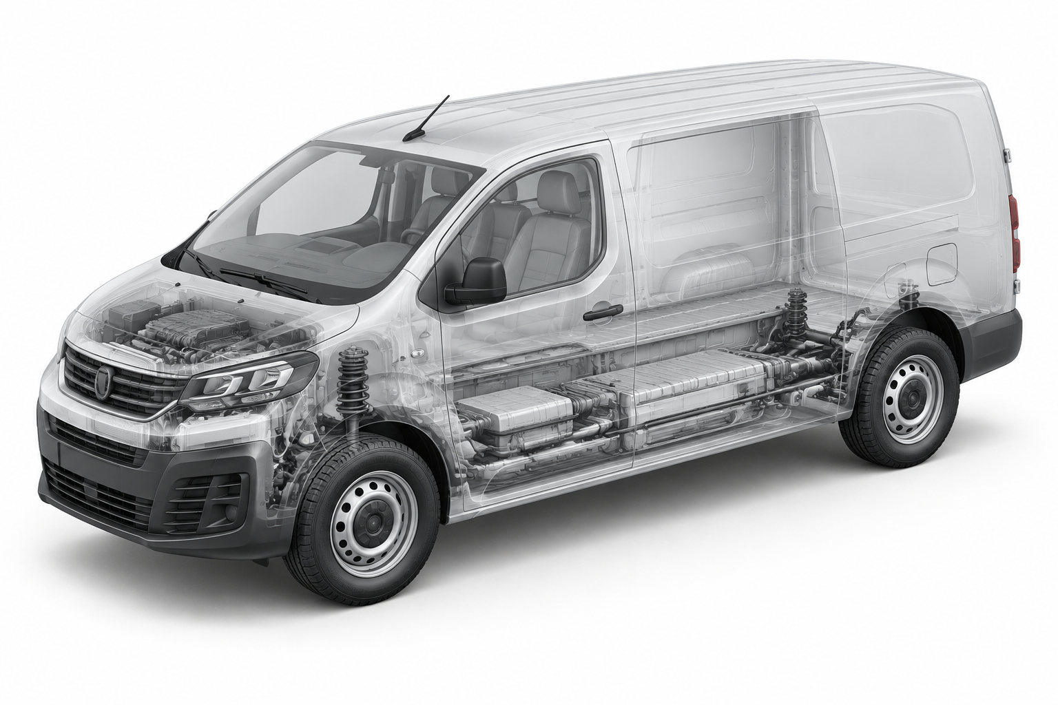 Przekrój modelu Fiat Scudo XL Long.