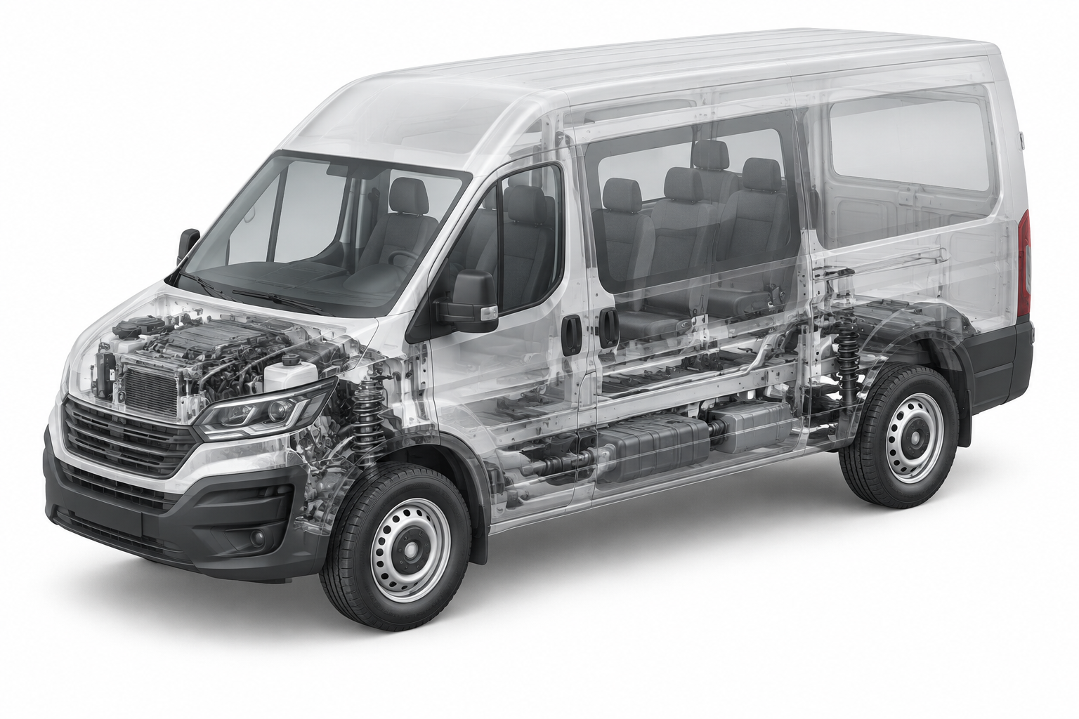 Przekrój modelu Iveco Daily 35S16HV brygadowy.