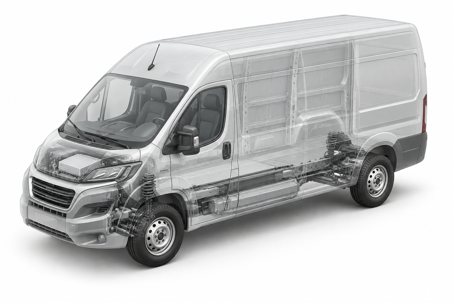 Przekrój modelu Fiat Ducato L4H2.