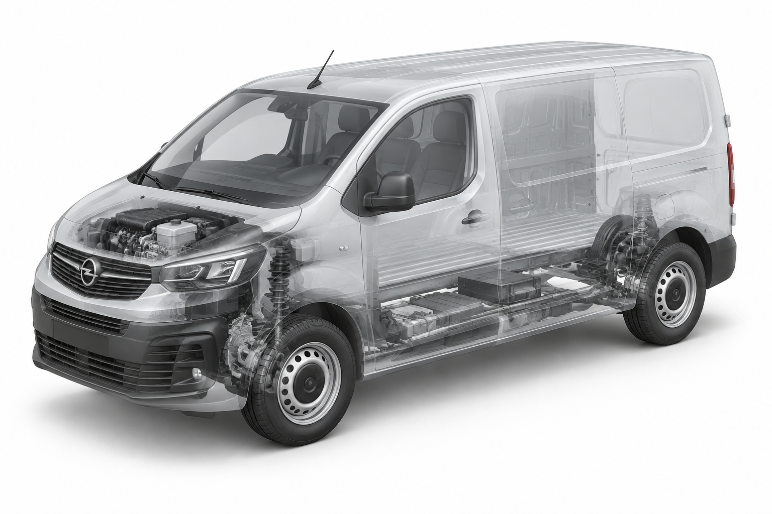 Przekrój modelu Opel vivaro.