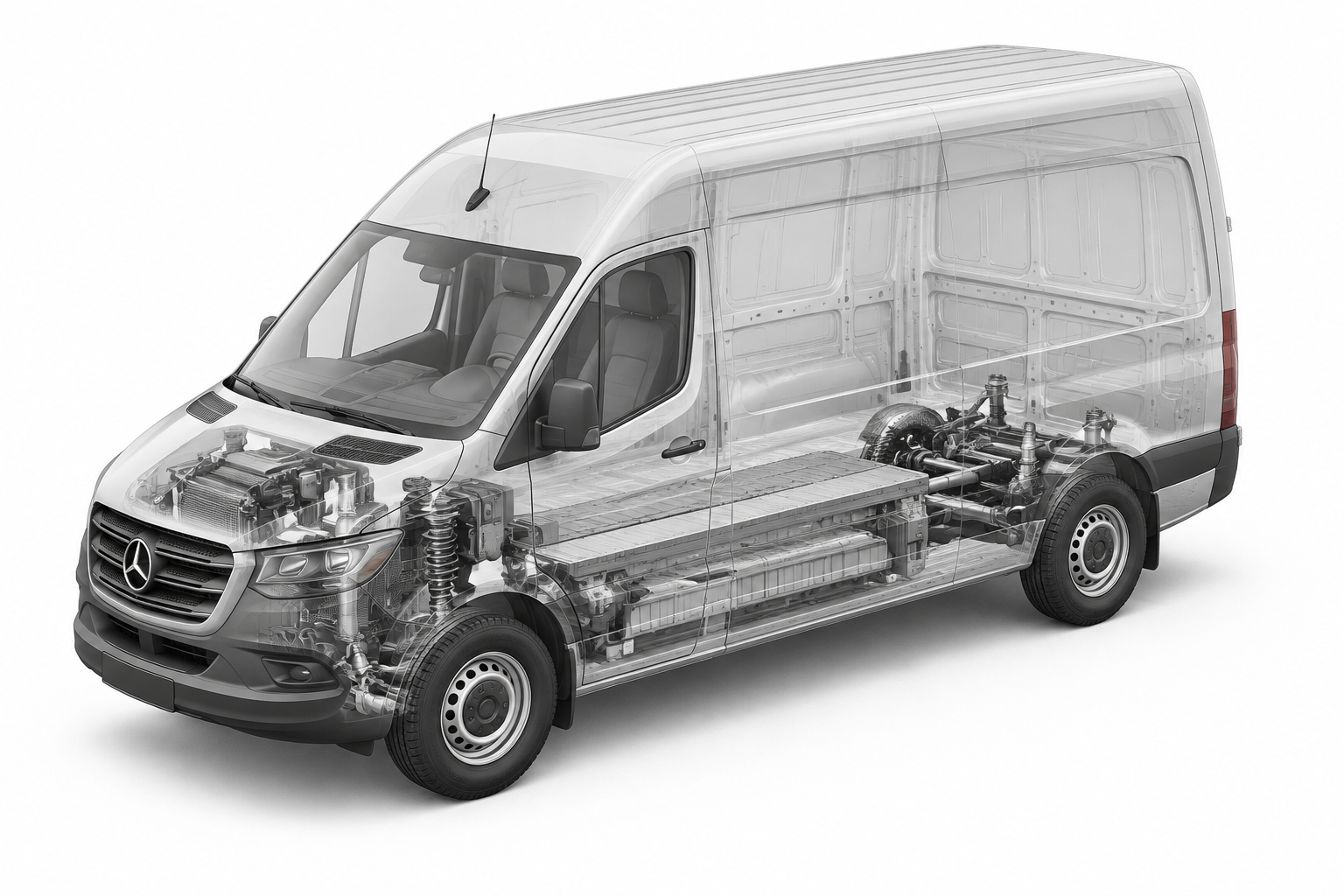 Przekrój modelu Mercedes-Benz Sprinter 317.