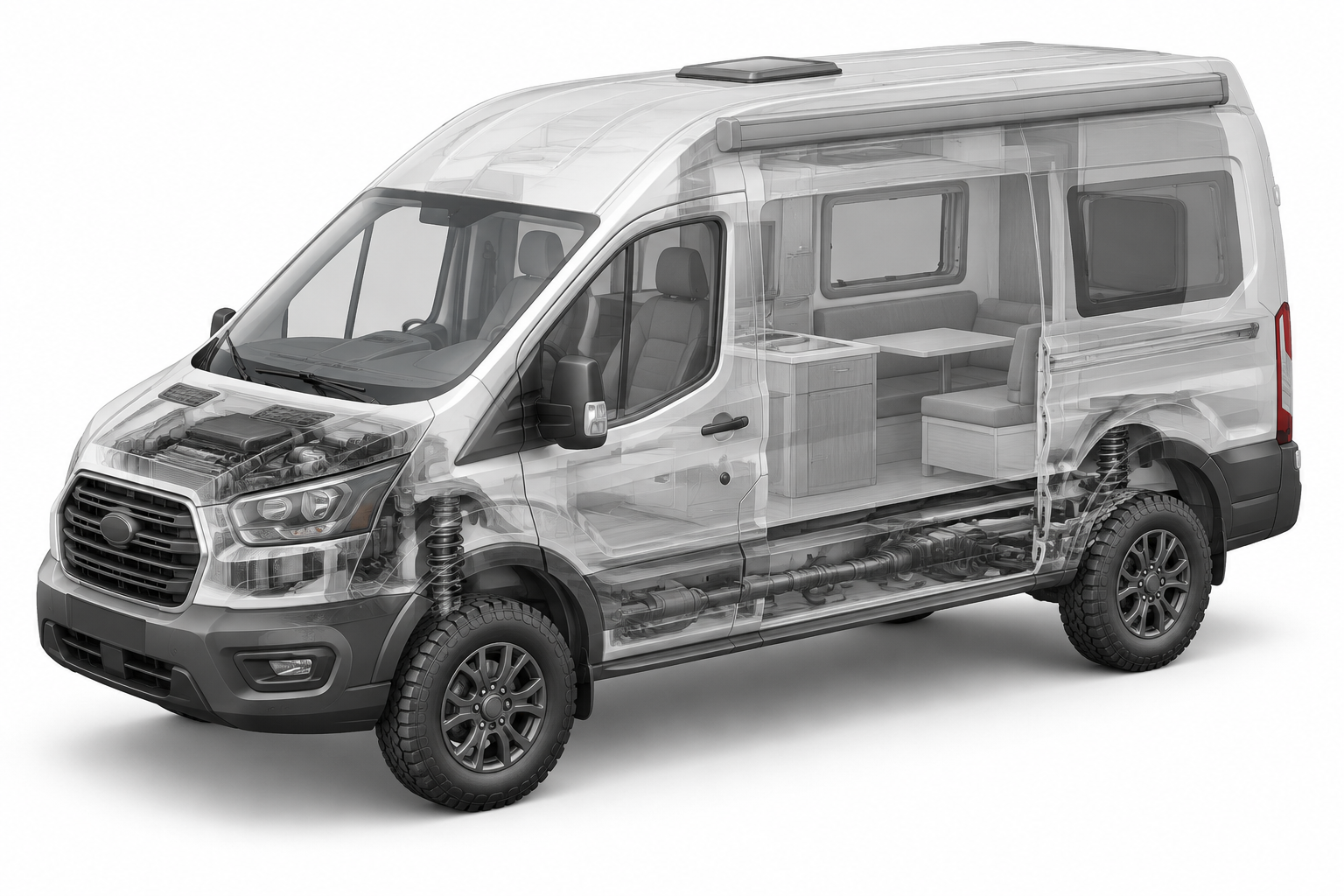 Przekrój modelu Ford Transit Randger R560 4x4.