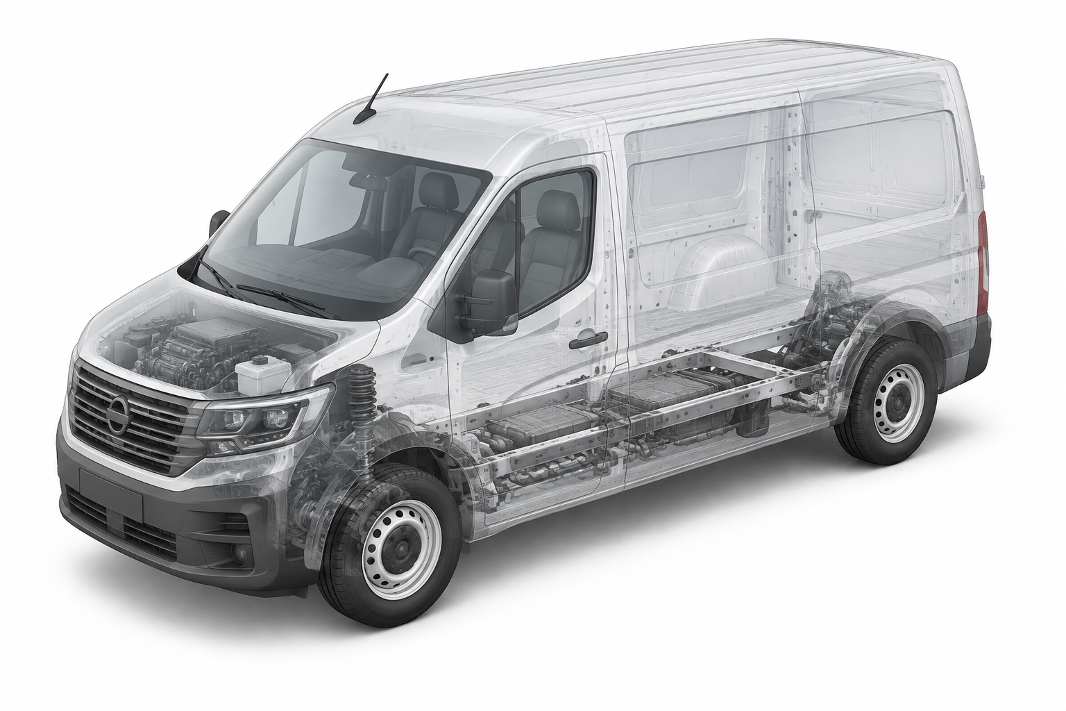Przekrój modelu Nissan Interstar.