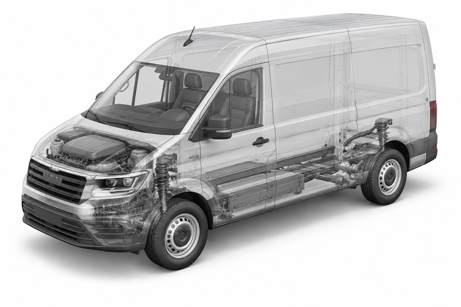 Przekrój modelu MAN TGE 3.180 4X2F SB.