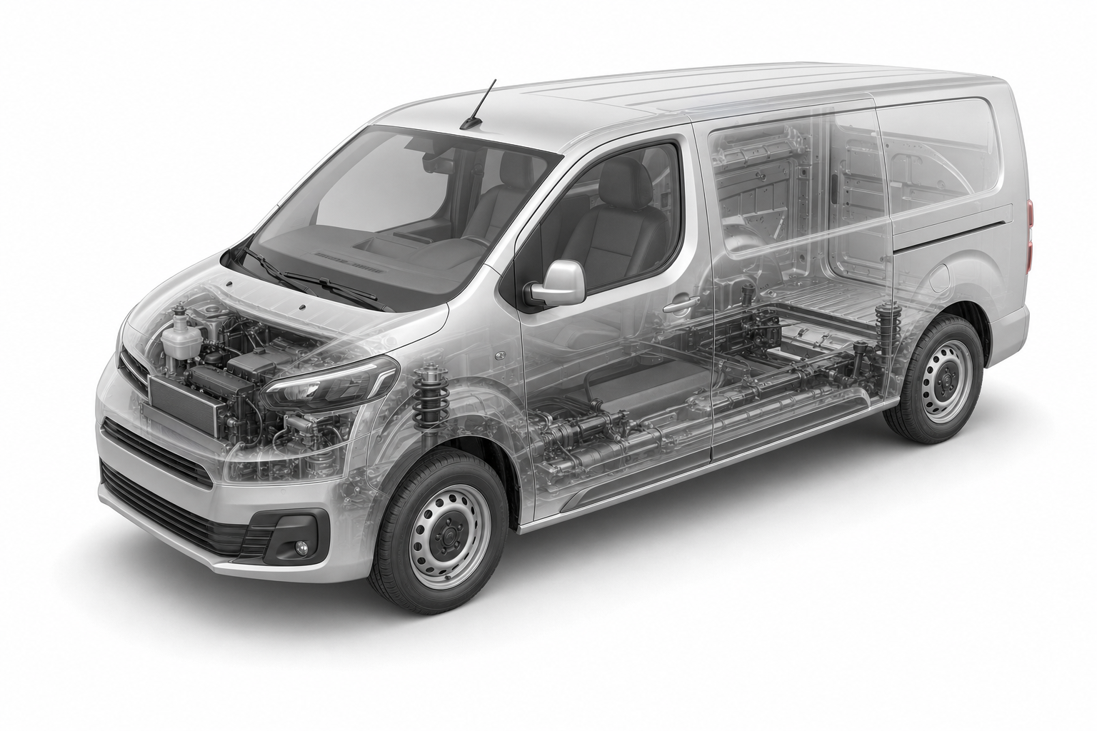 Przekrój modelu Toyota ProAce.