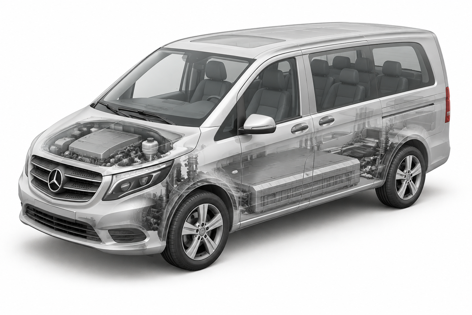 Przekrój modelu Mercedes-Benz VITO TOURER.