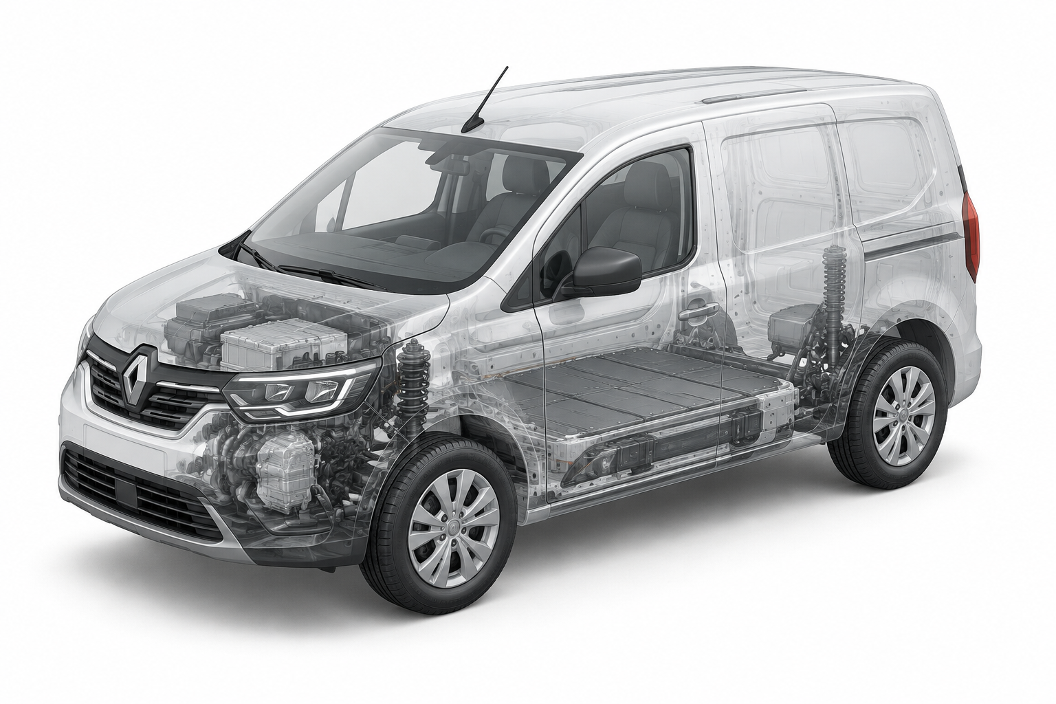 Przekrój modelu Renault Kangoo Van E-Tech L1 Extra (11kW).