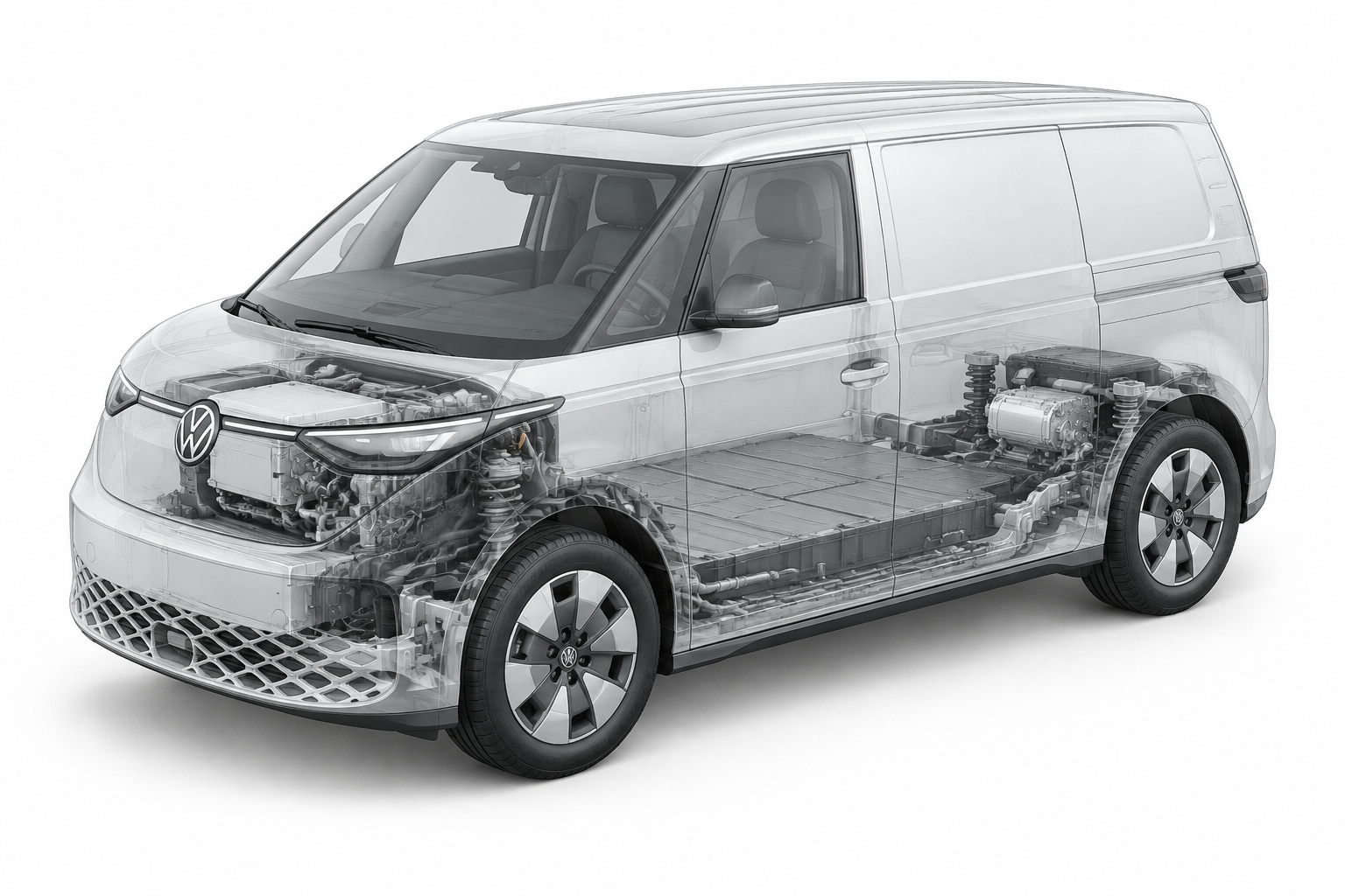 Przekrój modelu Volkswagen ID. Buzz Cargo.