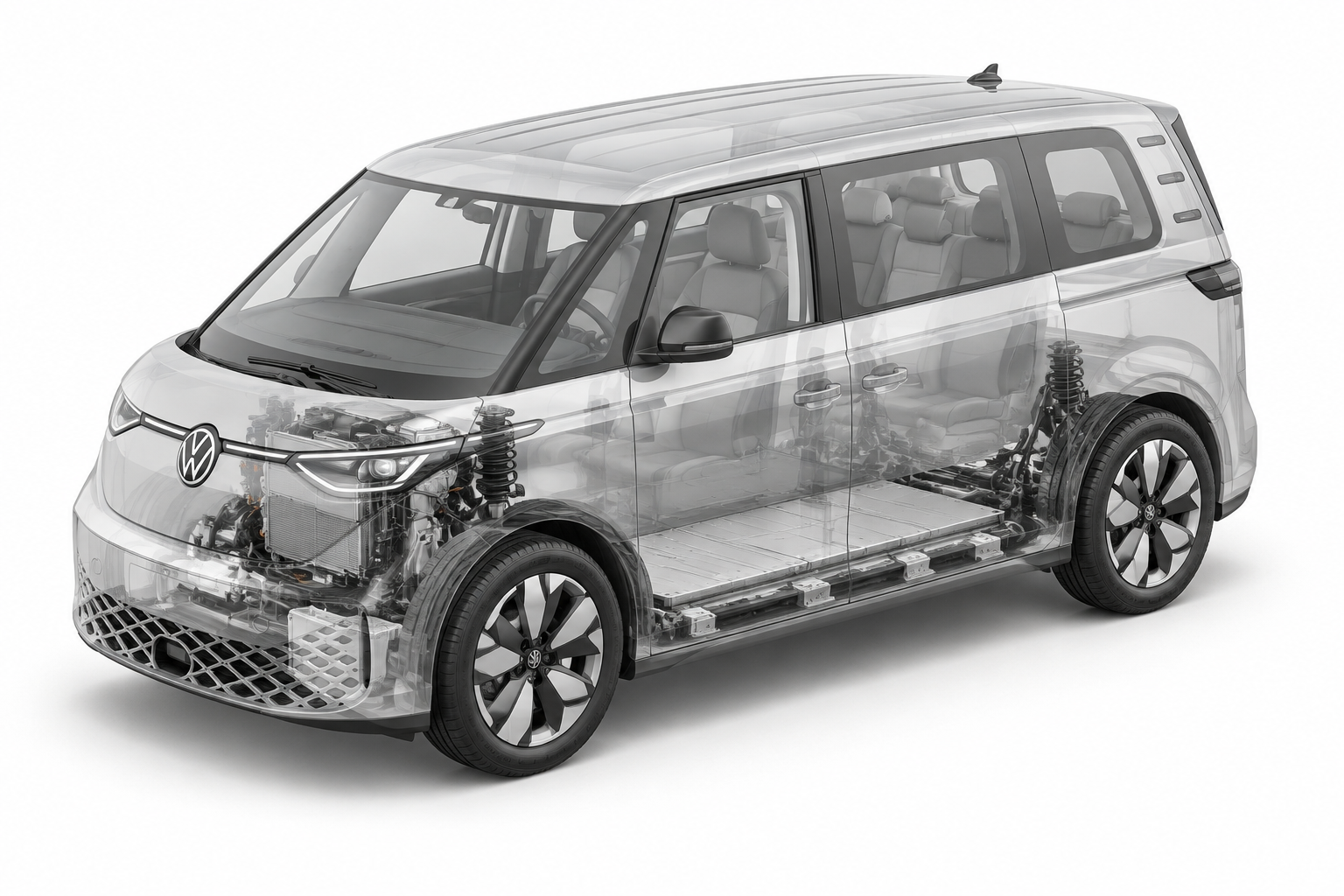Przekrój modelu Volkswagen ID BUZZ.