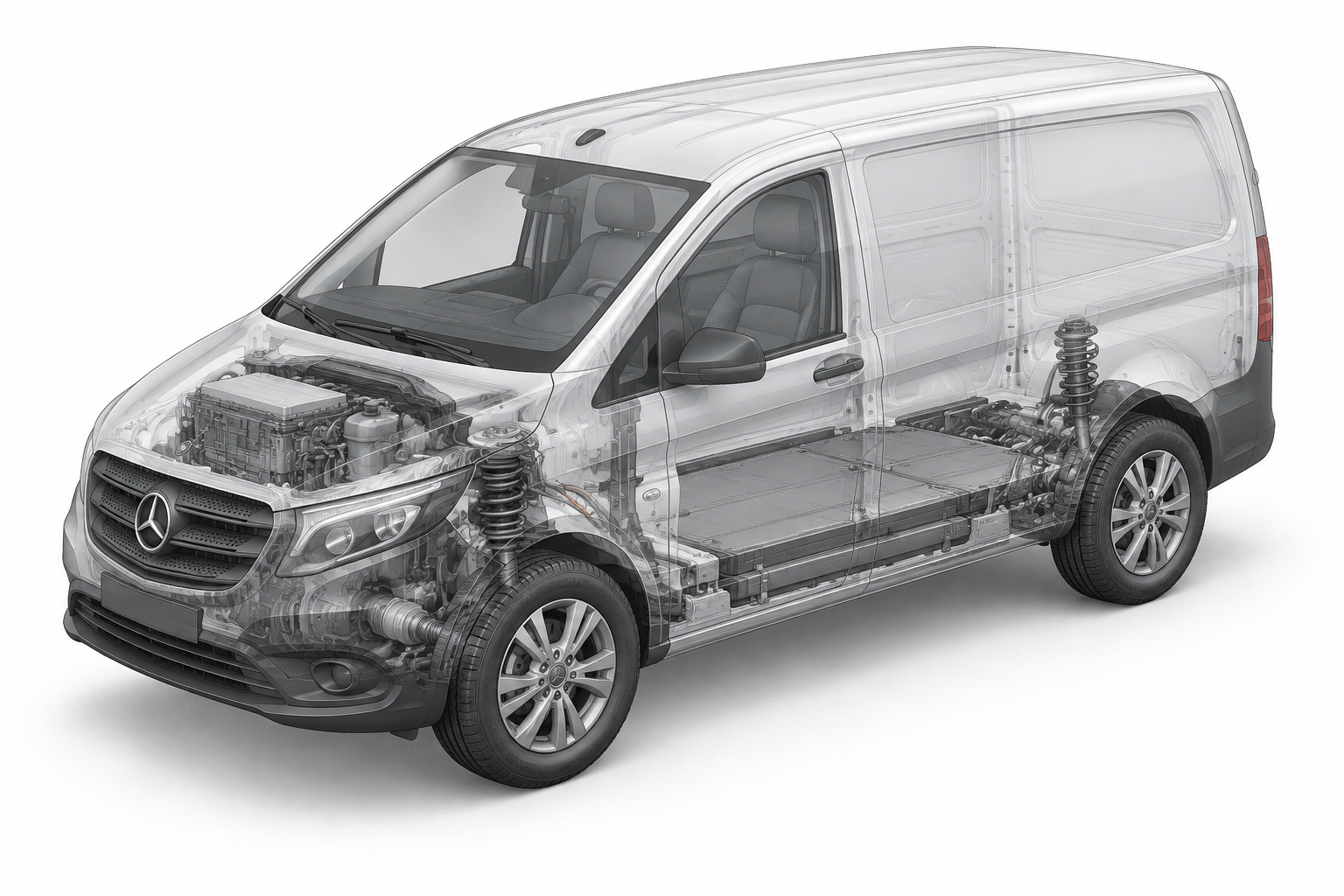 Przekrój modelu Mercedes-Benz Vito Furgon 119 4x4 SELECT.