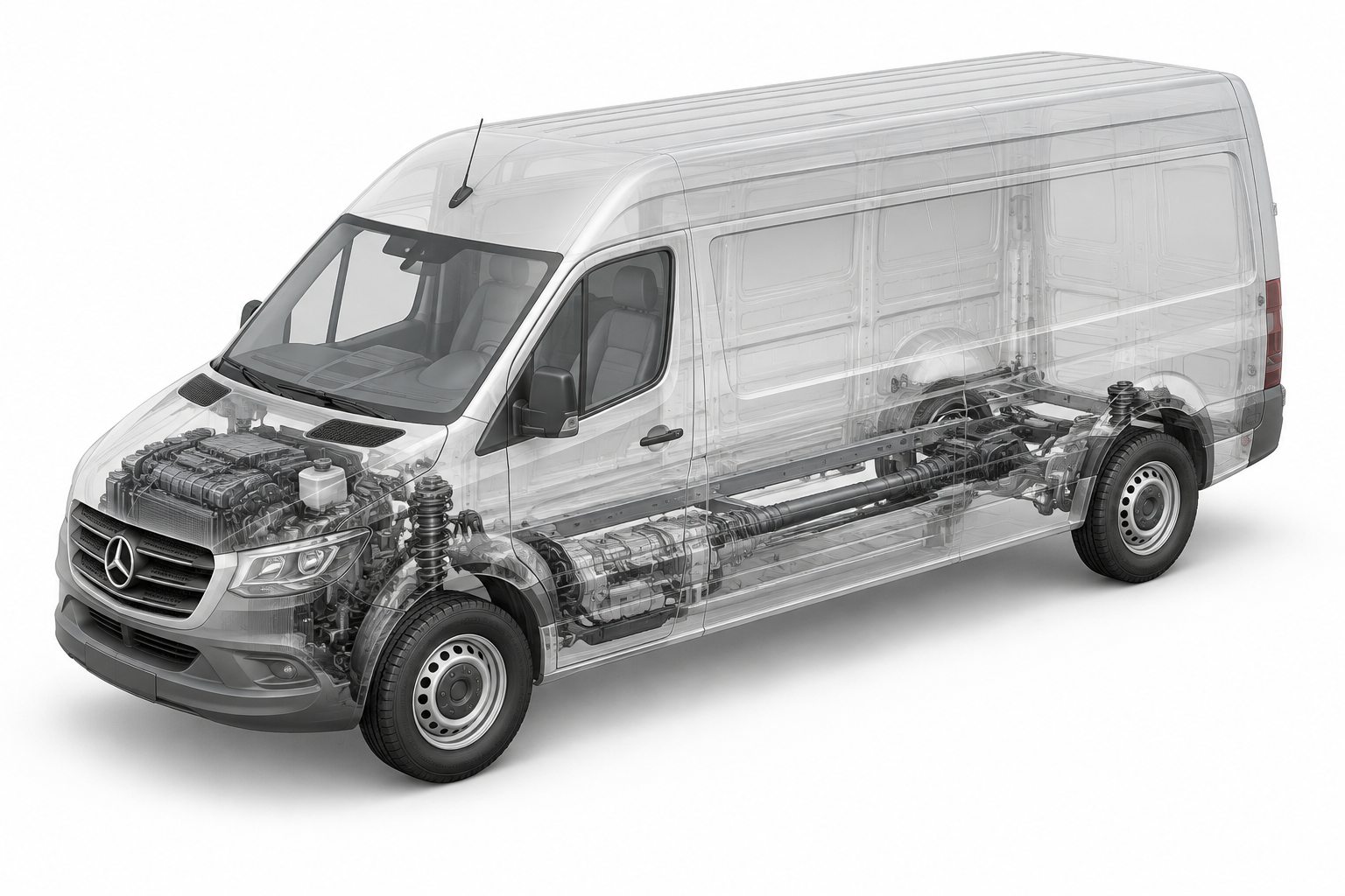 Przekrój modelu Mercedes-Benz SPRINTER 319 EXTRA LONG.