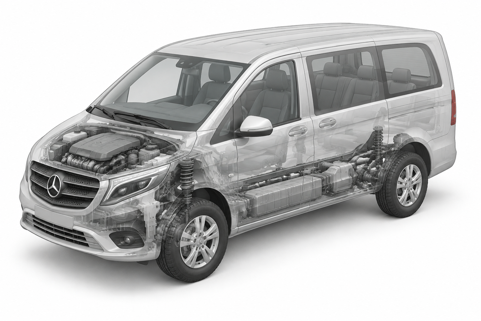 Przekrój modelu Mercedes-Benz Vito 116 4x4.