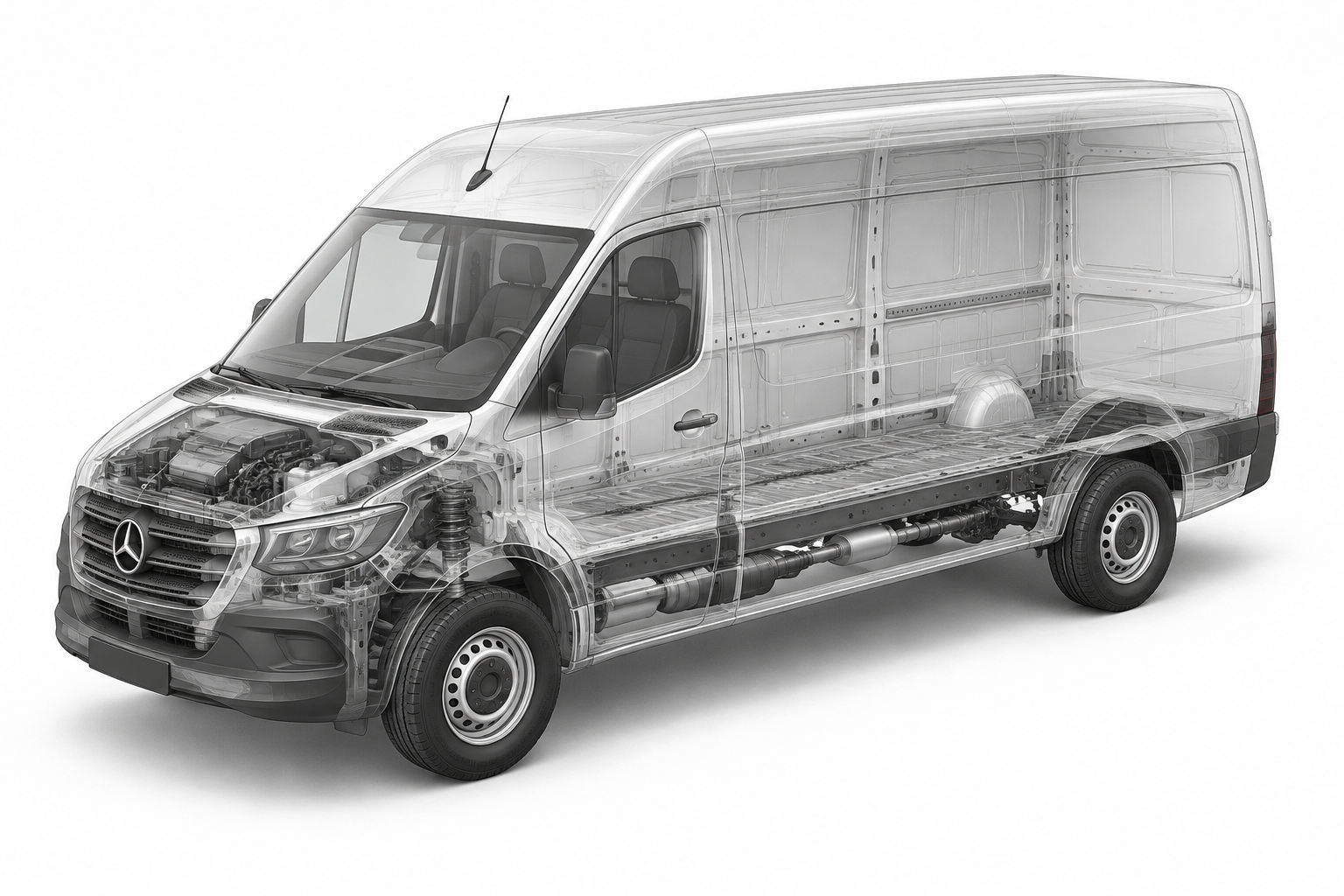 Przekrój modelu Mercedes-Benz Sprinter D Furgon EXTRALONG.