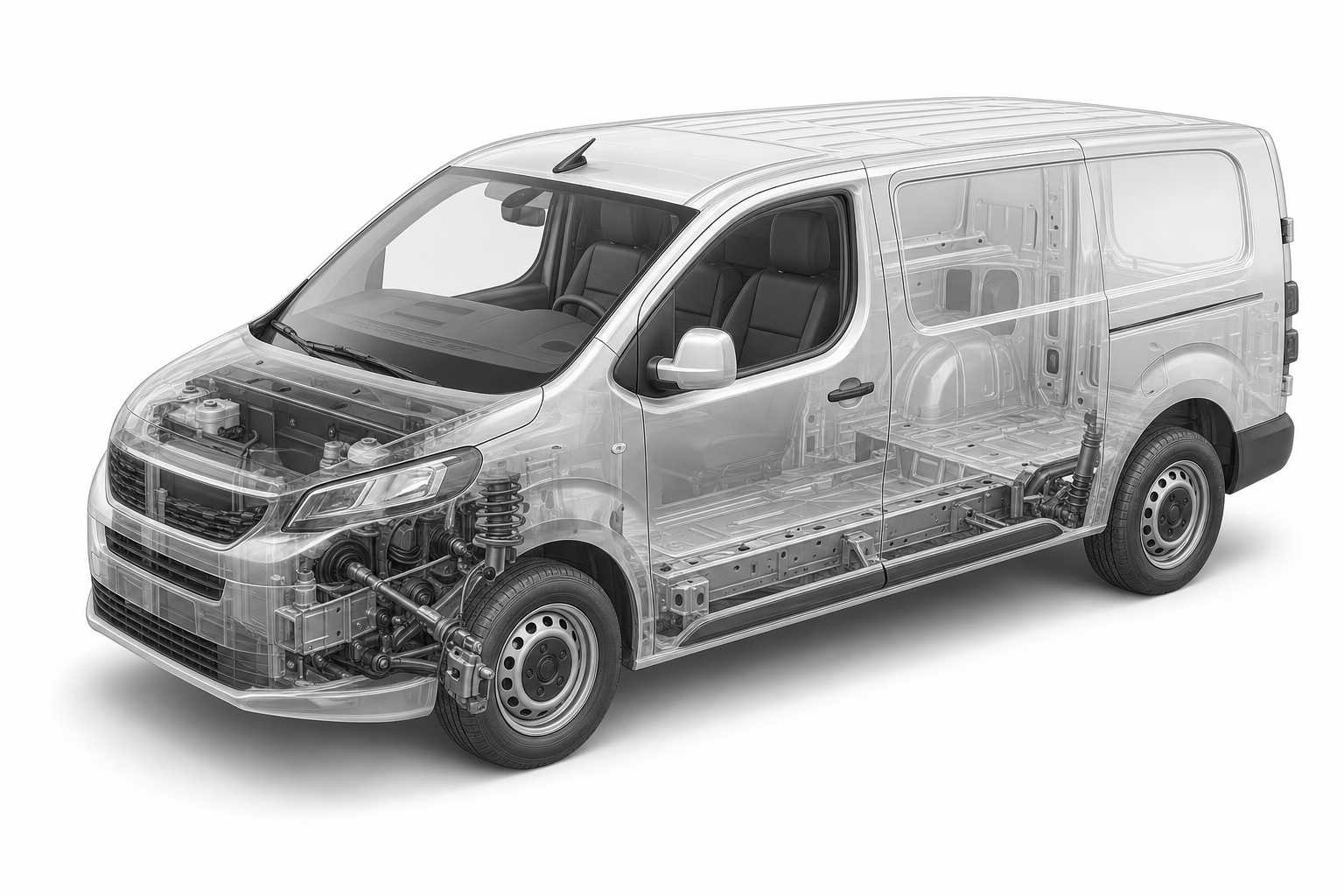 Przekrój modelu Peugeot Expert.