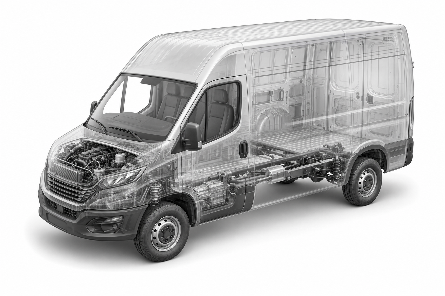 Przekrój modelu Iveco Daily.