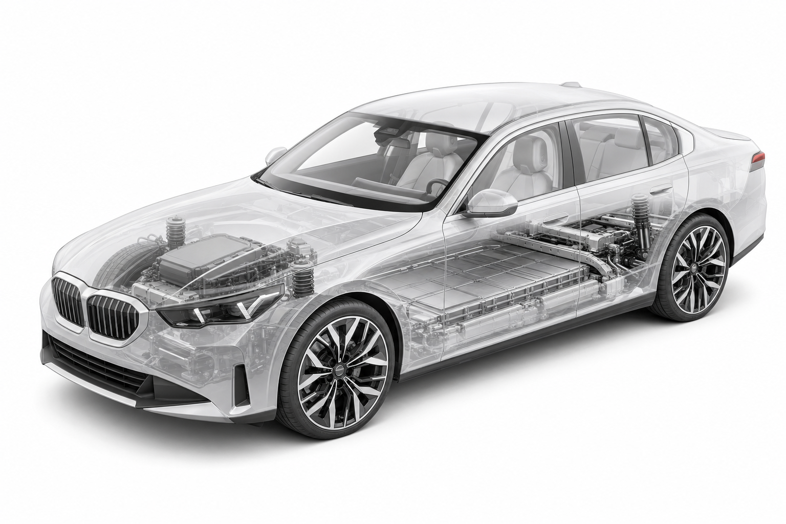 Przekrój modelu BMW i5.