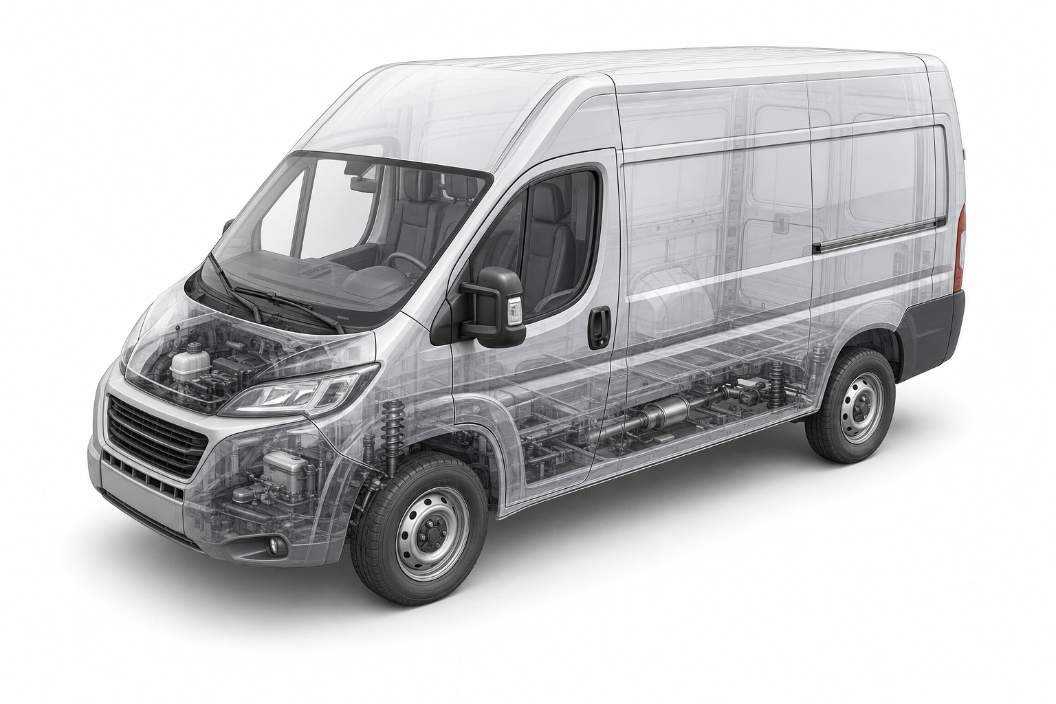 Przekrój modelu Fiat Ducato.