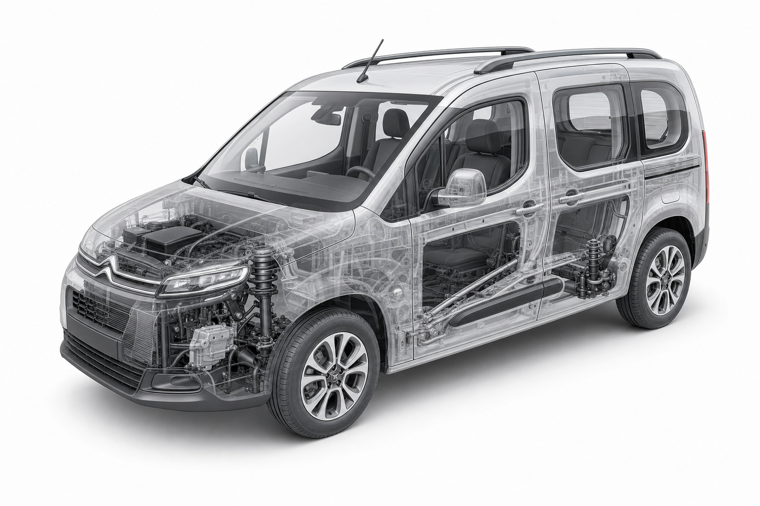 Przekrój modelu Citroën Berlingo.