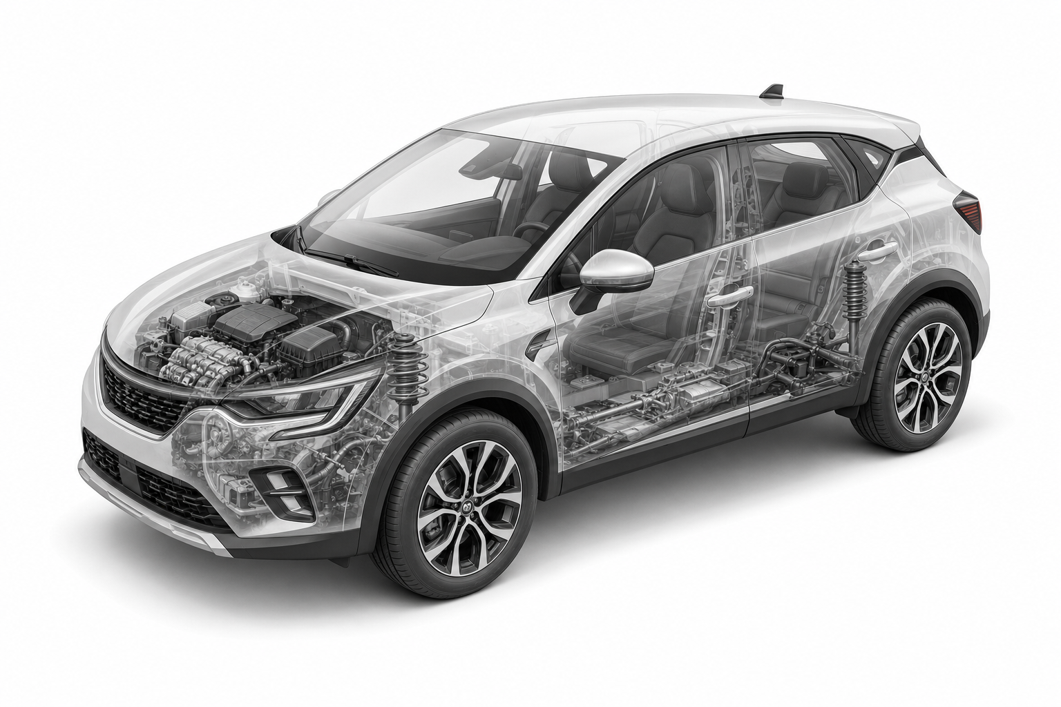 Przekrój modelu Renault Captur.