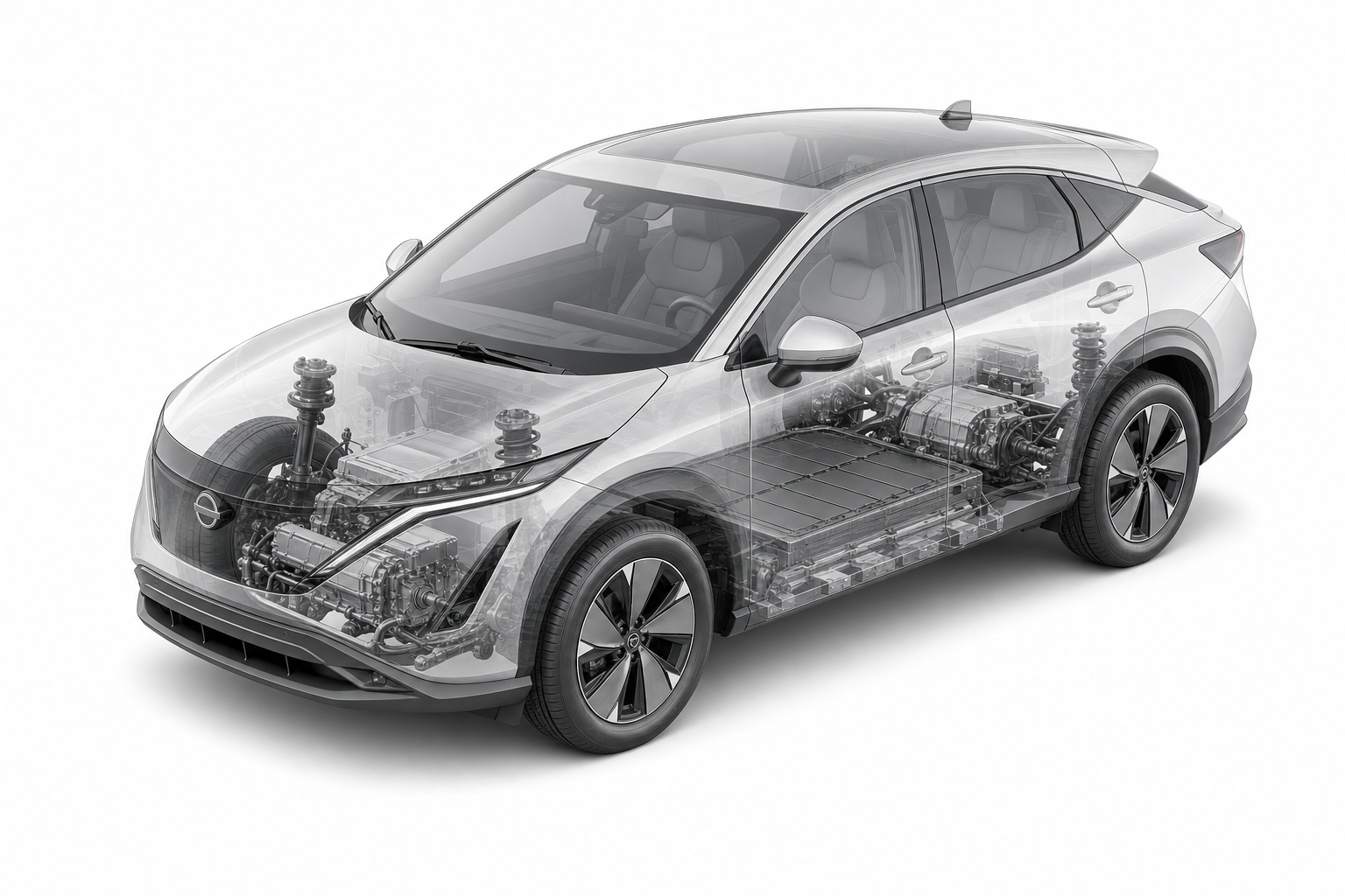 Przekrój modelu Nissan Ariya.