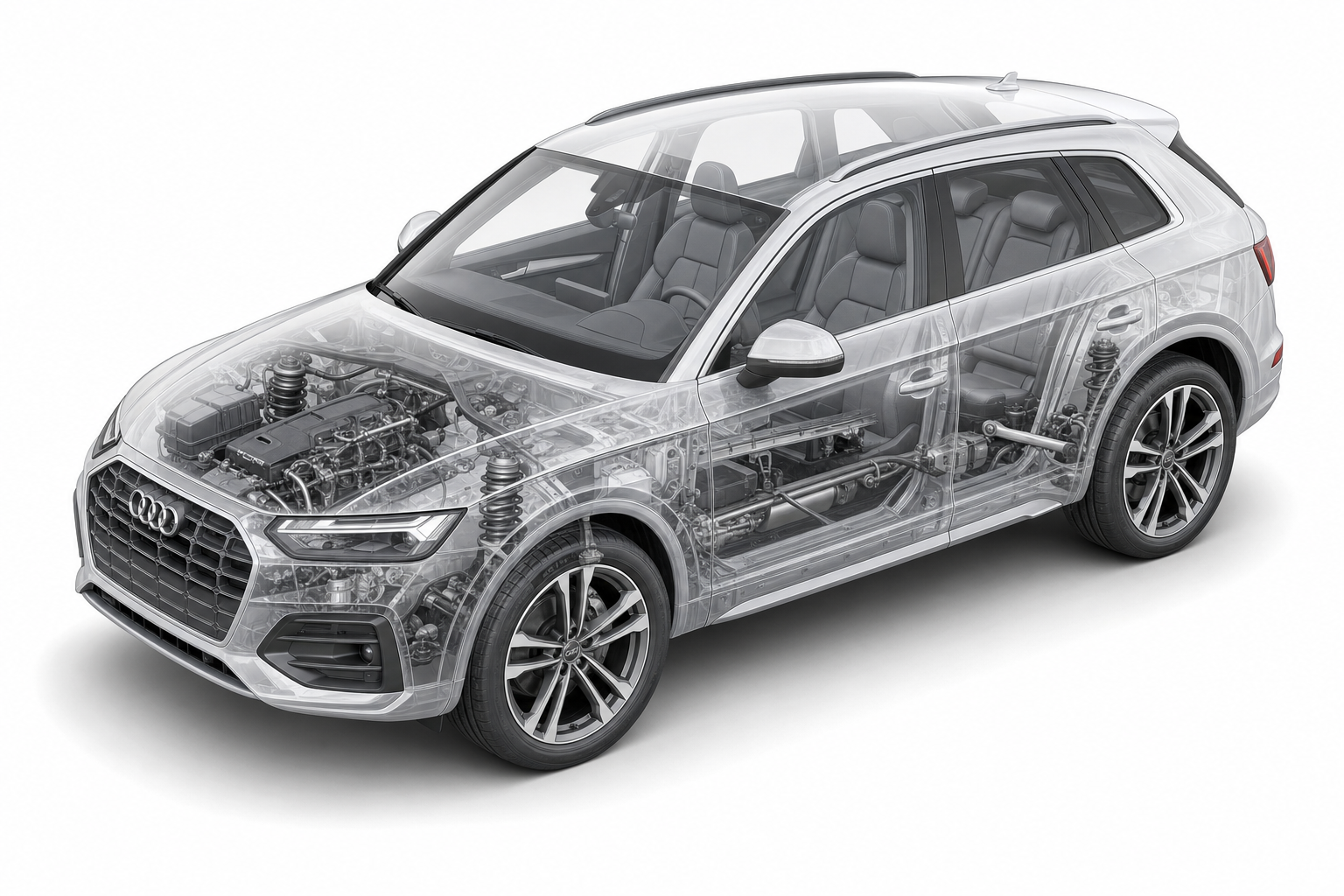 Przekrój modelu Audi Q5.