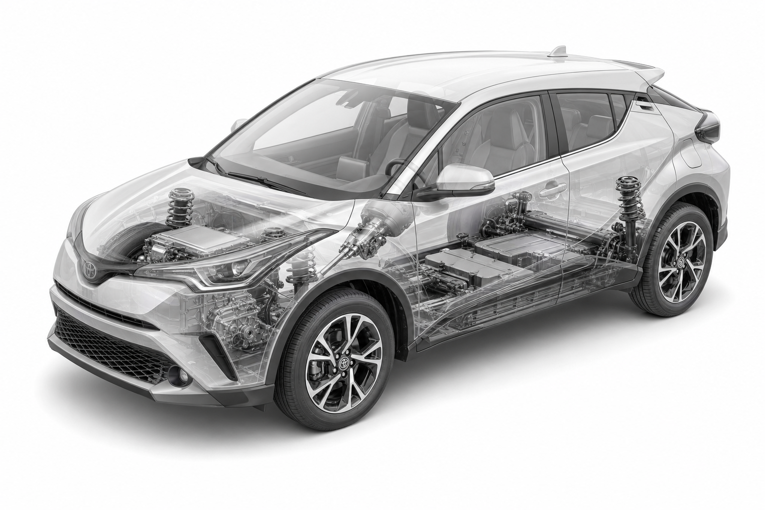 Przekrój modelu Toyota C-HR.