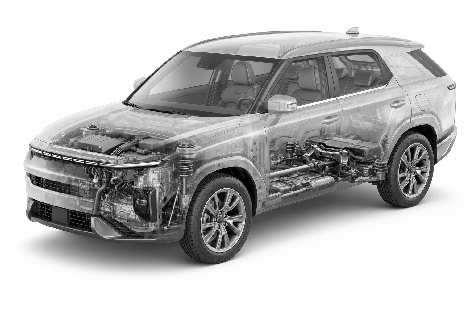 Przekrój modelu SsangYong/KGM Actyon.