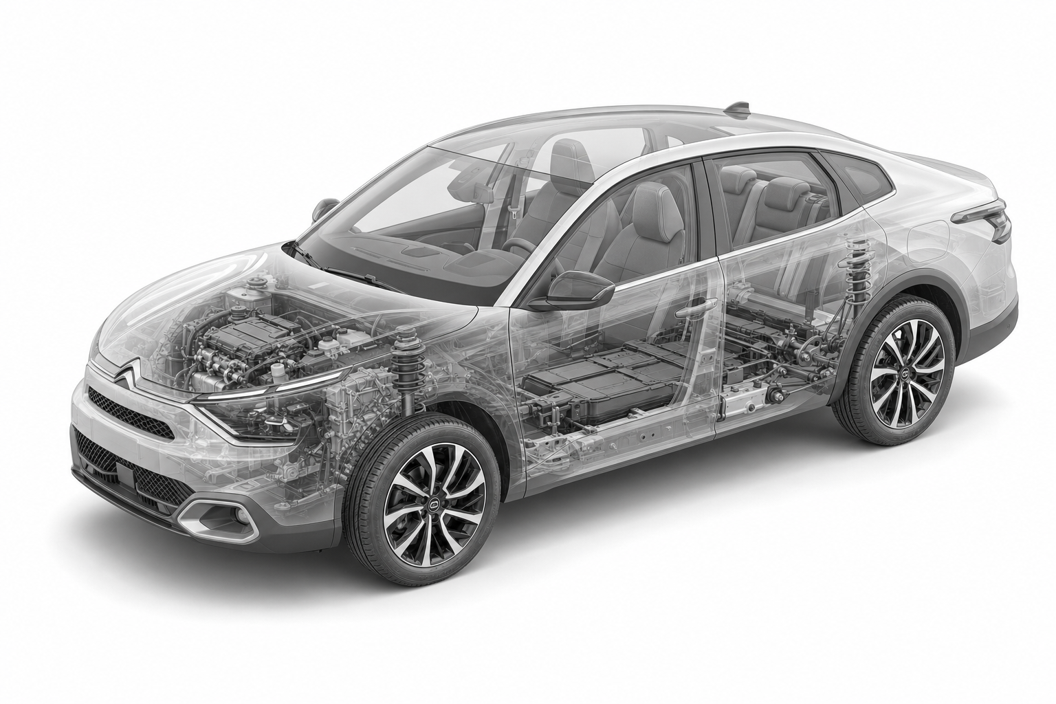 Przekrój modelu Citroen C4 X.