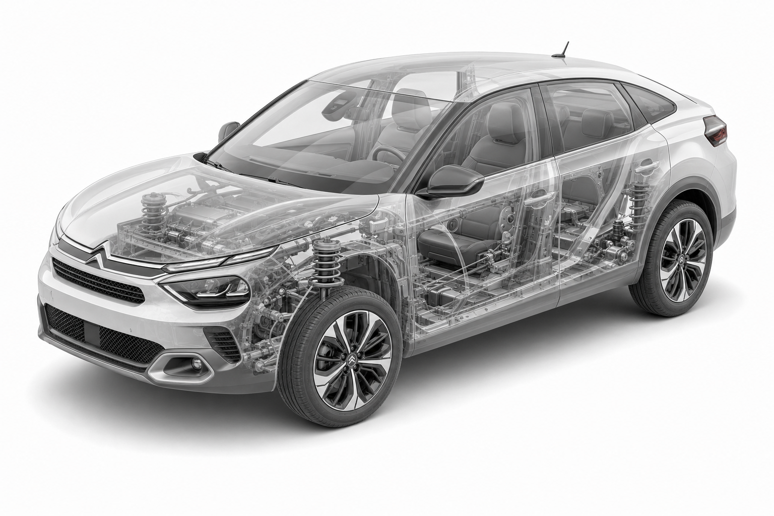 Przekrój modelu Citroën C4.