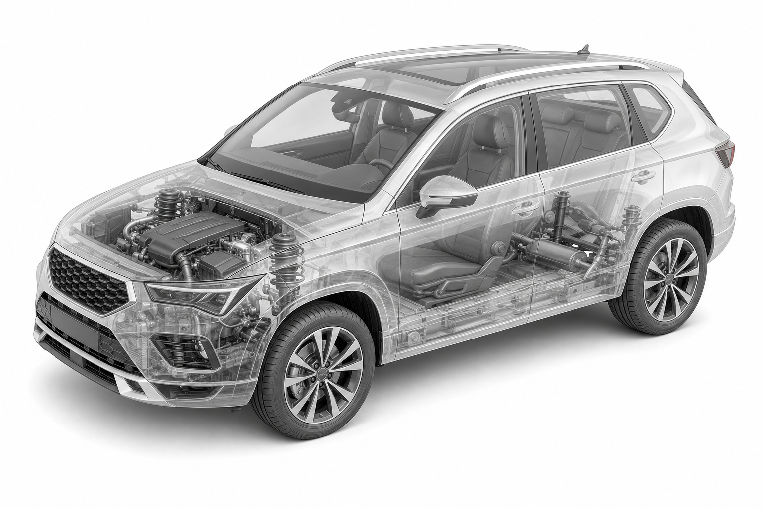 Przekrój modelu Seat Ateca.